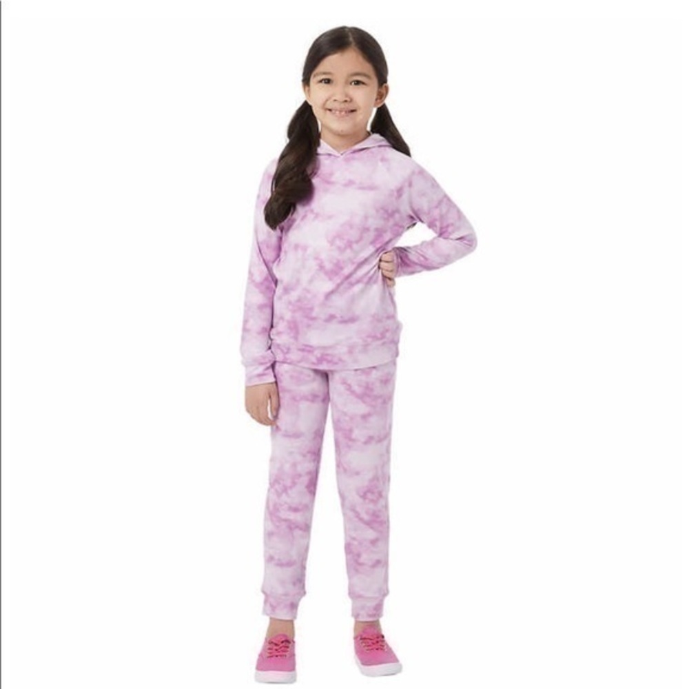 💚 32 Degrees youth pink tie dye soft and cozy hoodie and jogger set New!
